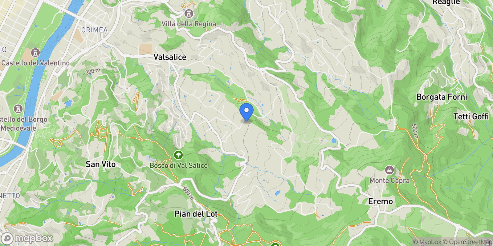 Map showing Strada San Vincenzo, Turin, Piedmont, Italy.