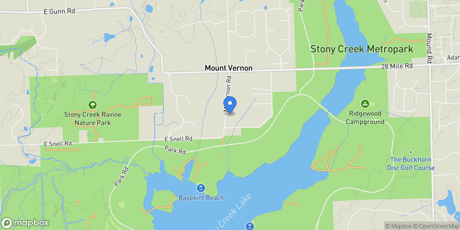 Map showing 60330 Mount Vernon, Washington Township, MI, 48306, USA, Rochester, Michigan, United States.