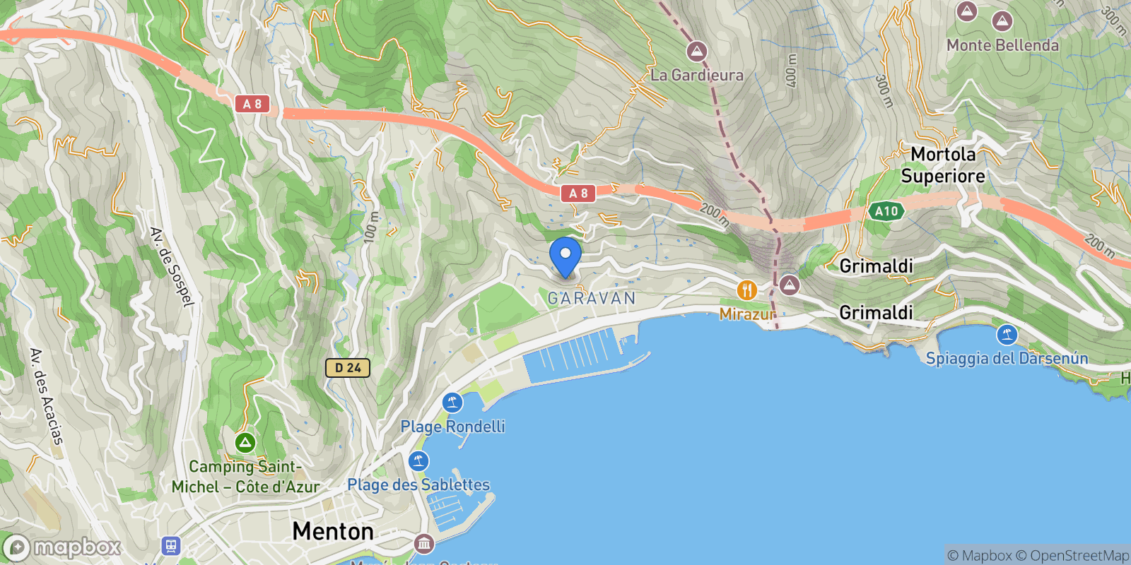 Map showing Saint-Paul-Garavan, Menton, Provence-Alpes-Côte d'Azur, France.