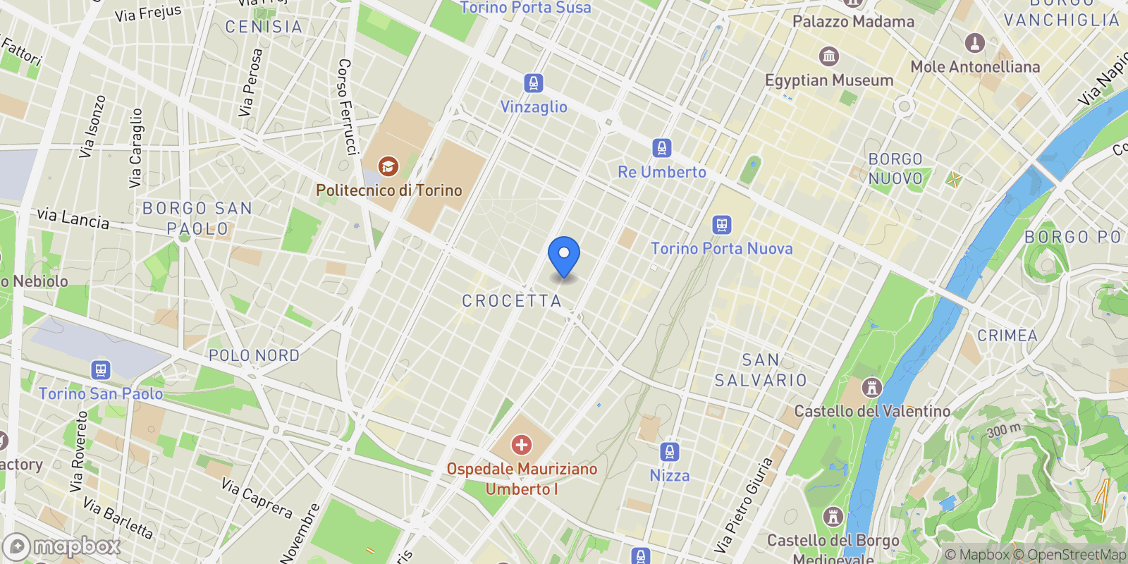 Map showing Via Lamarmora, Turin, Piedmont, Italy.