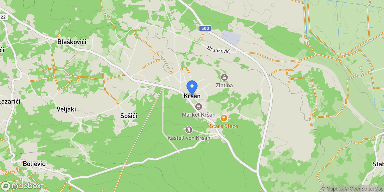 Map showing Plomin, Istarska, Krsan, Istria County, Croatia.