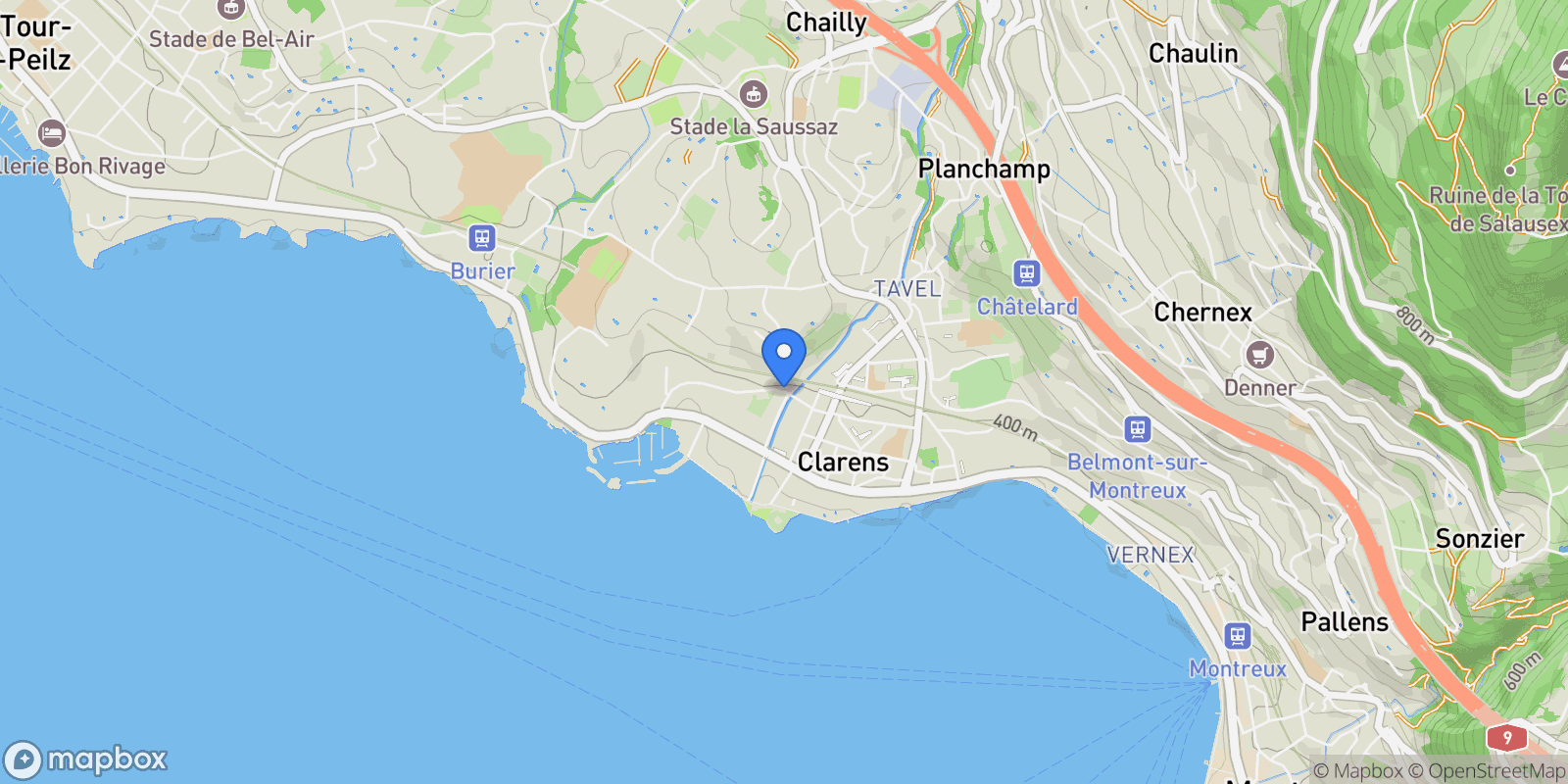 Map showing Montreux, Vaud, Switzerland.