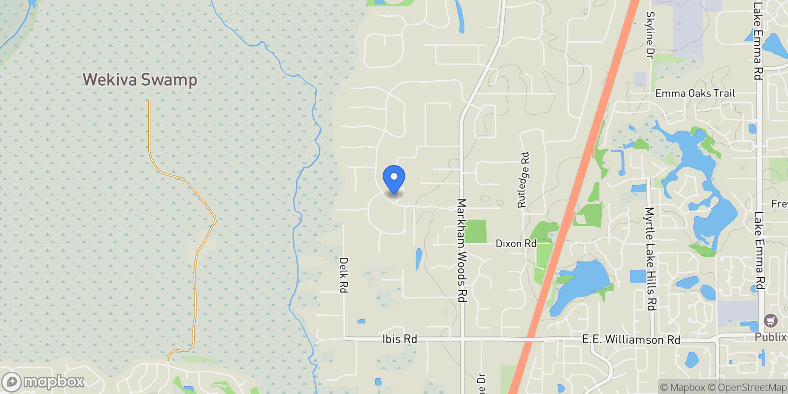 Map showing 1840 Wingfield Drive, Longwood, FL 32779, Longwood, Florida, United States.