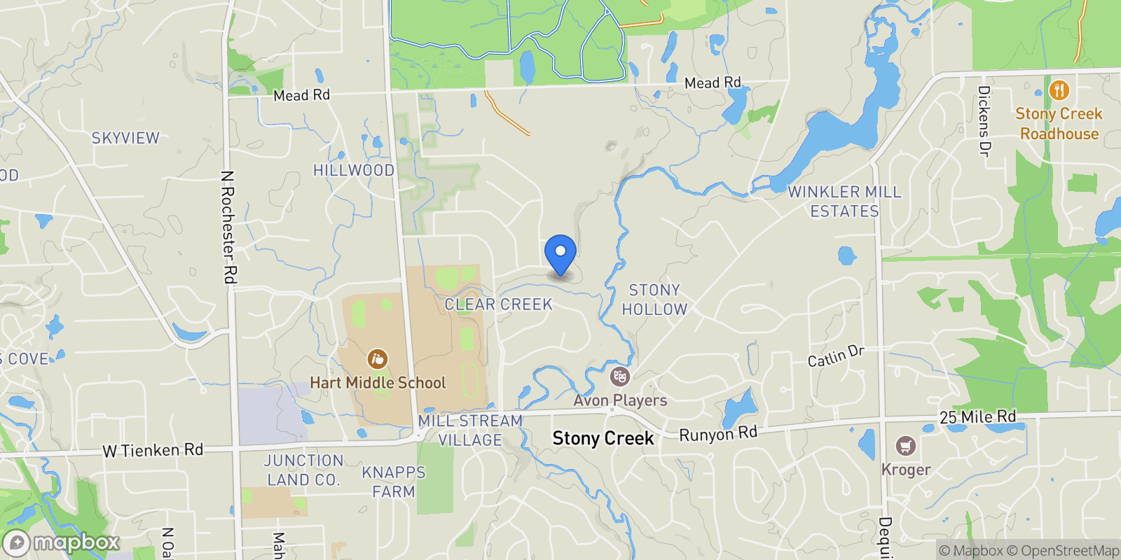Map showing 877 Quarry, Rochester Hills, MI, 48306, USA, Rochester, Michigan, United States.