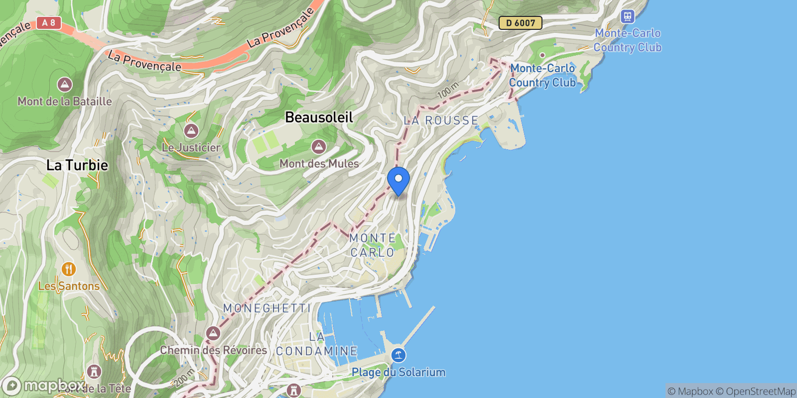 Map showing Avenue de Grande Bretagne, Monaco, Monaco.