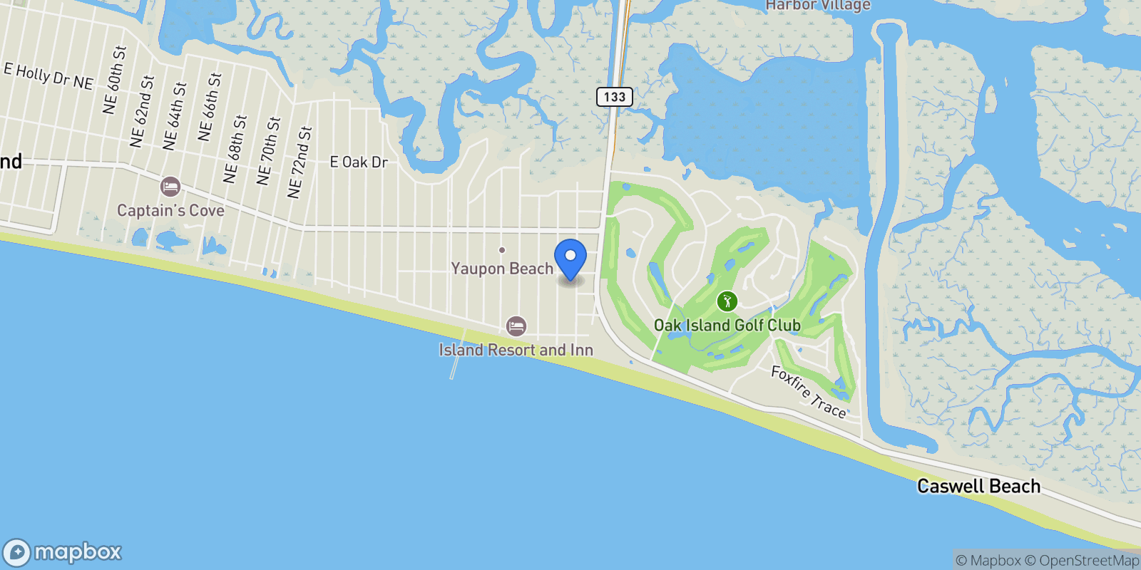 Map showing 221 Mcglamery Street, Oak Island, North Carolina, United States.