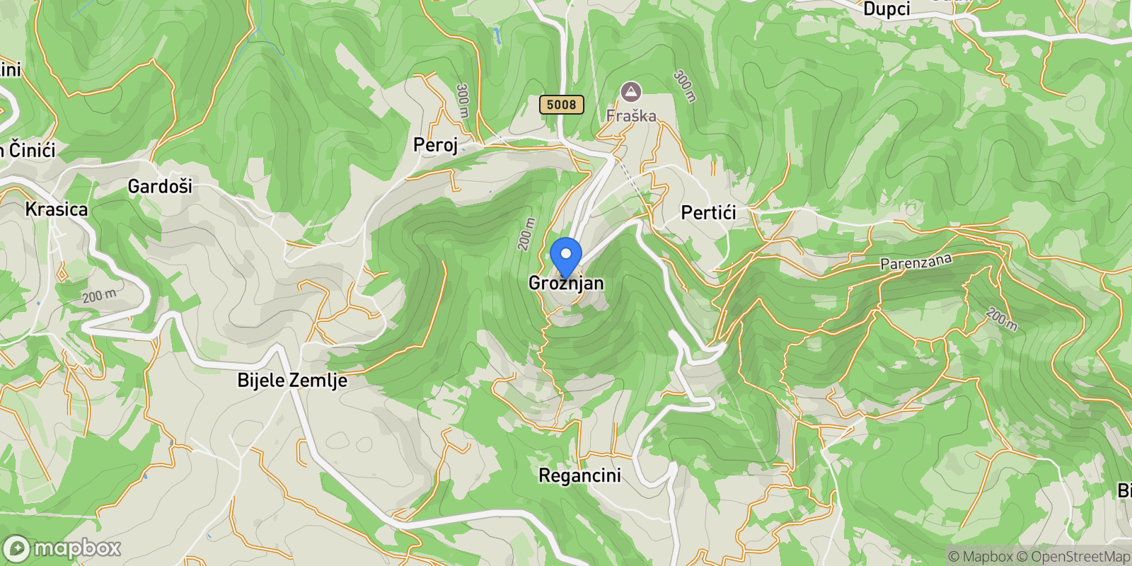 Map showing Grožnjan, Istarska, Groznjan, Istria County, Croatia.
