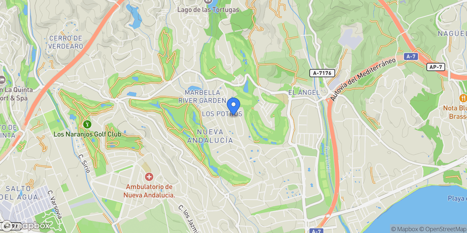 Map showing Av. Valle del Golf, Nueva Andalucía, 29660 Marbella, Málaga, Spain, Nueva Andalucia, Marbella, Spain.
