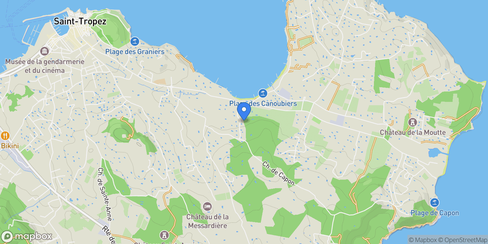 Map showing Saint-Tropez, Provence-Alpes-Côte d'Azur, France.