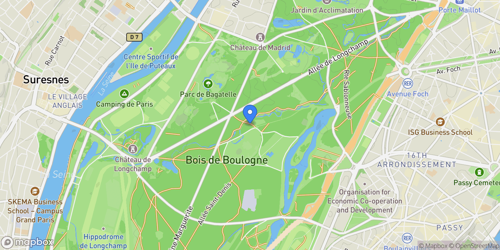 Map showing Paris, Île-de-France, France.