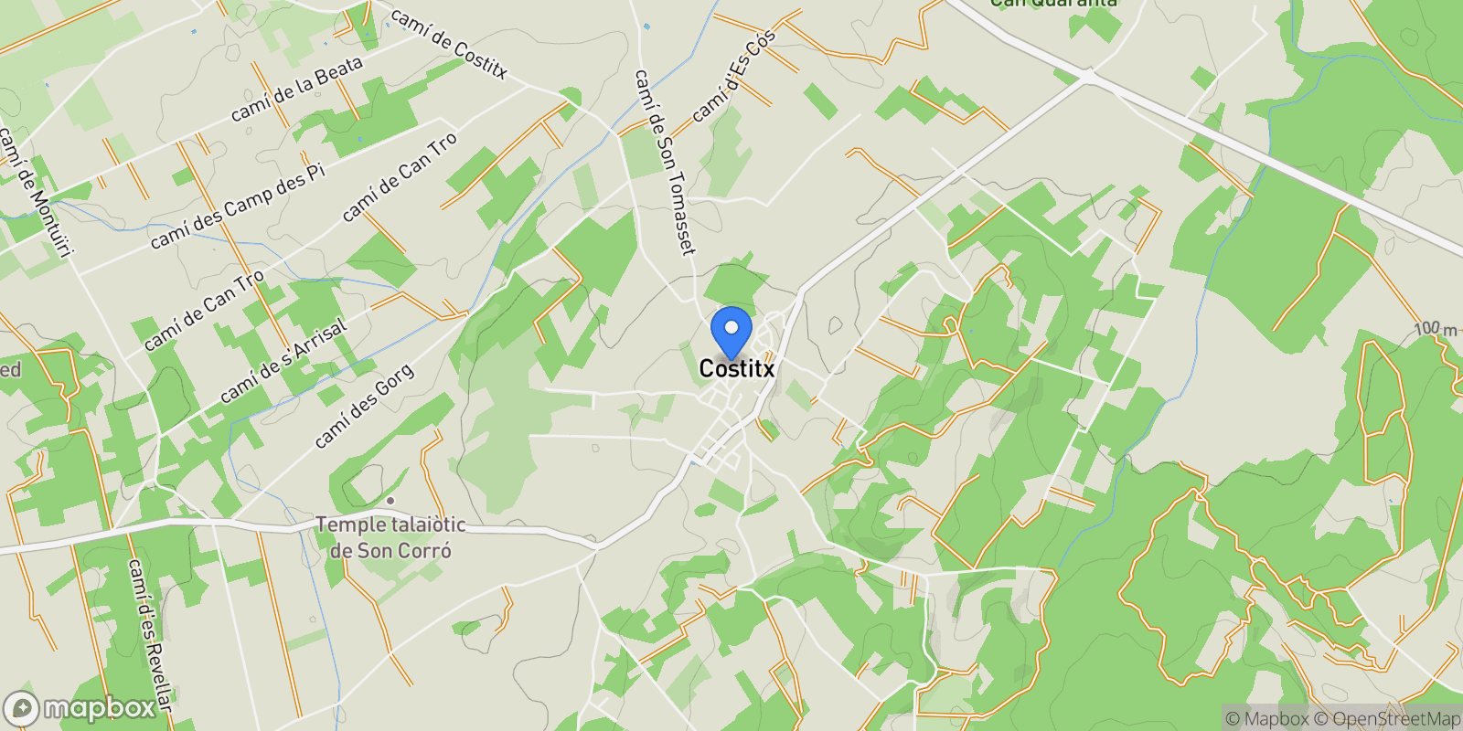 Map showing Costitx, Balearic Islands, Spain.