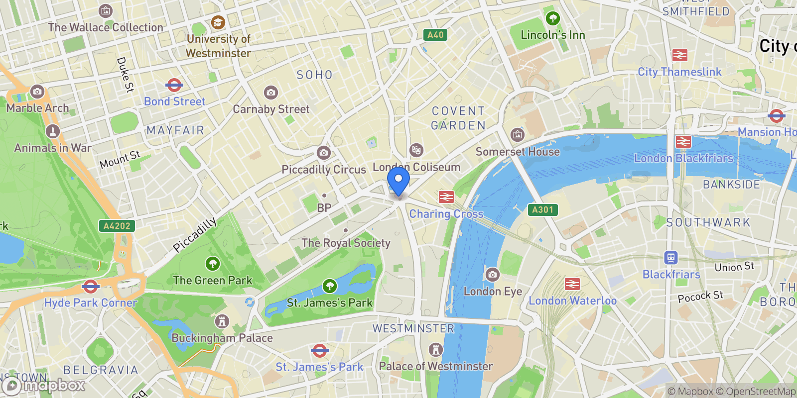 Map showing London, England, United Kingdom.