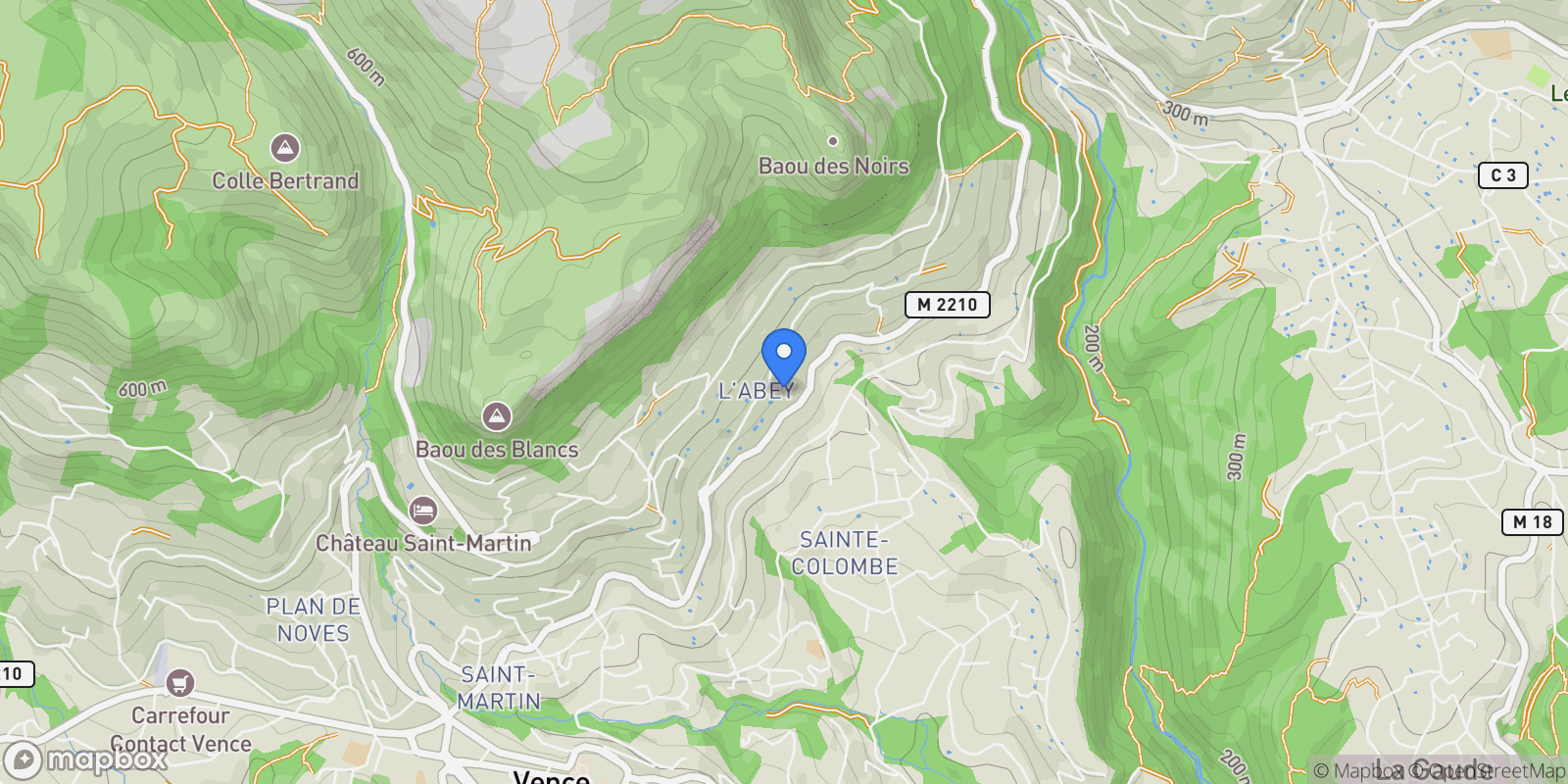 Map showing Vence, Provence-Alpes-Côte d'Azur, France.