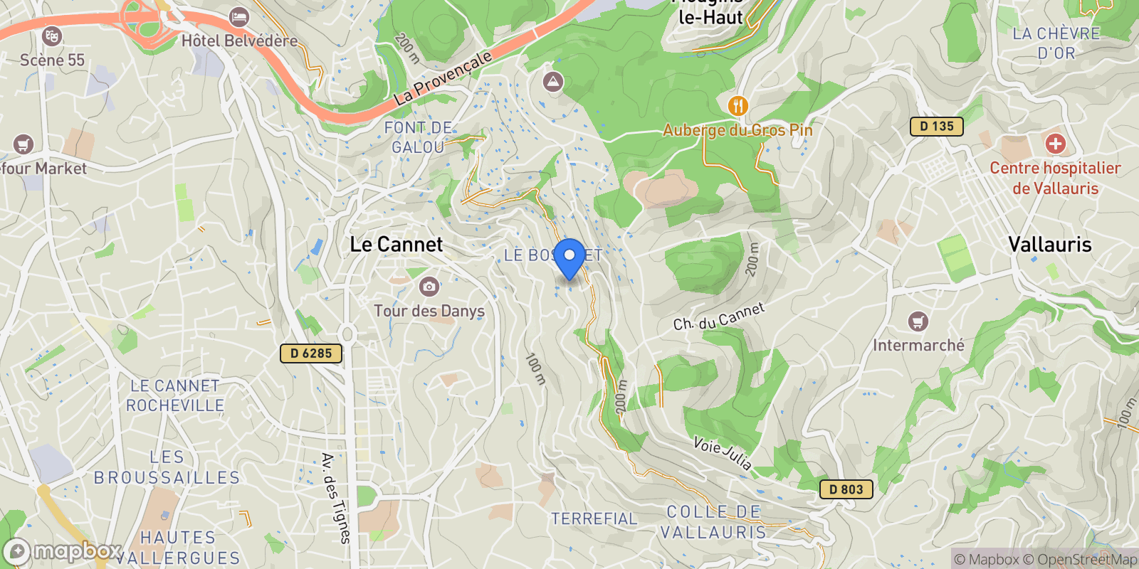 Map showing Le Cannet, Provence-Alpes-Côte d'Azur, France.
