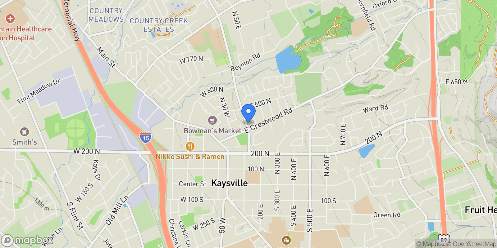 Map showing 400 N 100 Rd, Kaysville, UT 84037, Kaysville, Utah, United States.