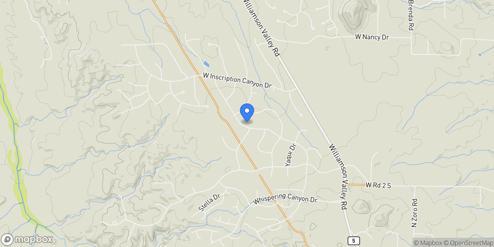 Map showing 13421 N Iron Hawk Drive, Prescott, Arizona, United States.