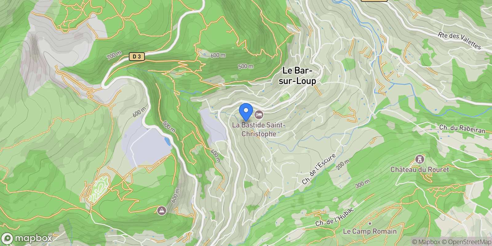 Map showing Le Bar-sur-Loup, Provence-Alpes-Côte d'Azur, France.