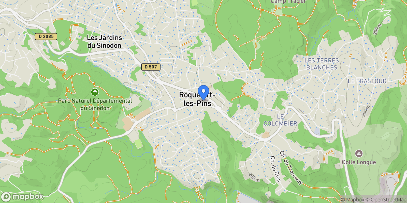Map showing Roquefort-les-Pins, Provence-Alpes-Côte d'Azur, France.