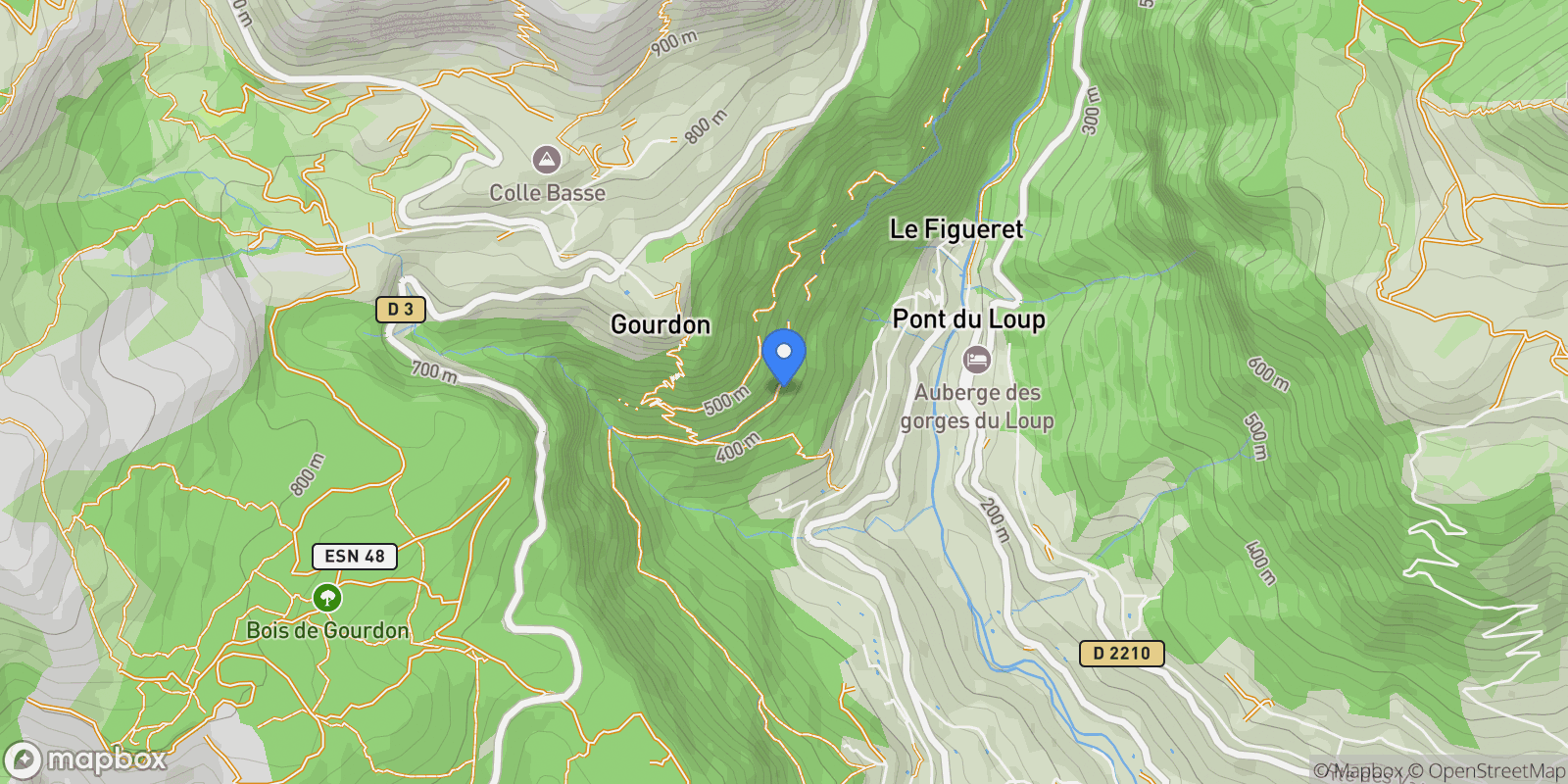 Map showing Gourdon, Provence-Alpes-Côte d'Azur, France.