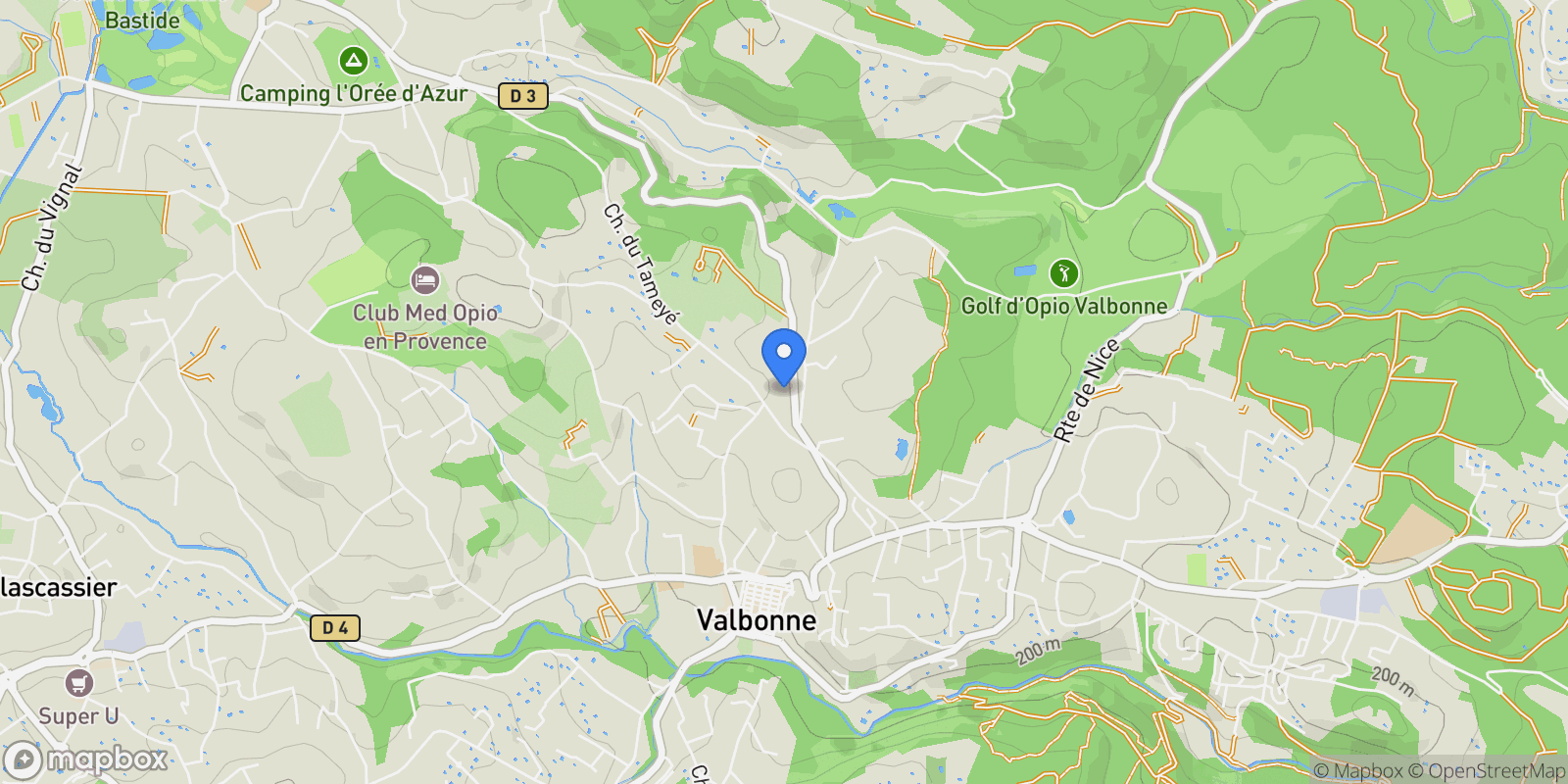 Map showing Opio, Provence-Alpes-Côte d'Azur, France.