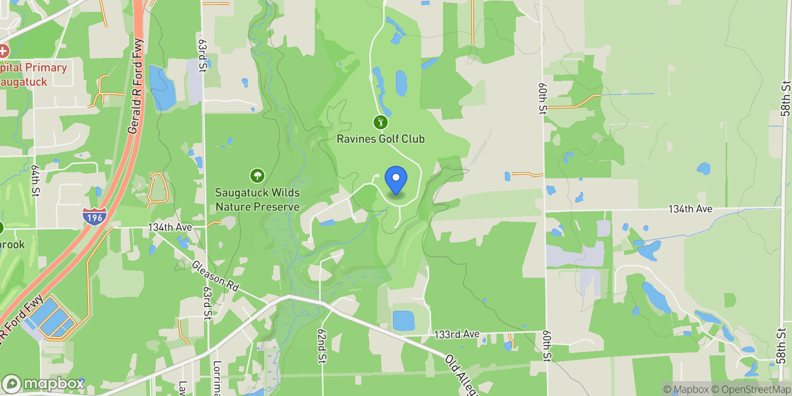 Map showing 3388 Palmer Drive, Saugatuck, MI 49453, Fennville, Michigan, United States.
