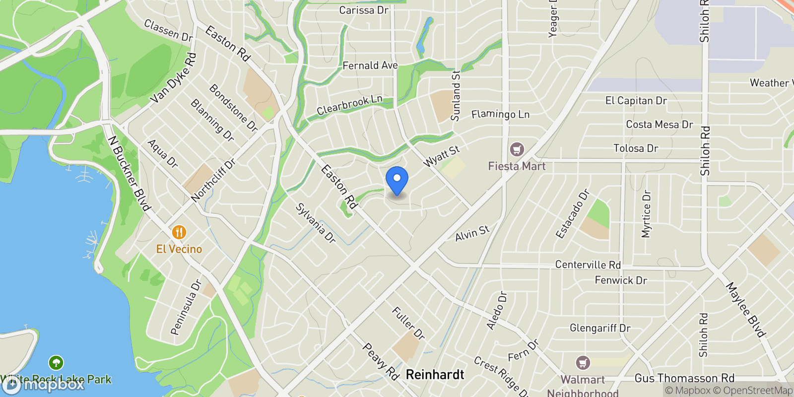 Map showing 10752 Wyatt Circle, Dallas, TX 75218, Dallas, Texas, United States.