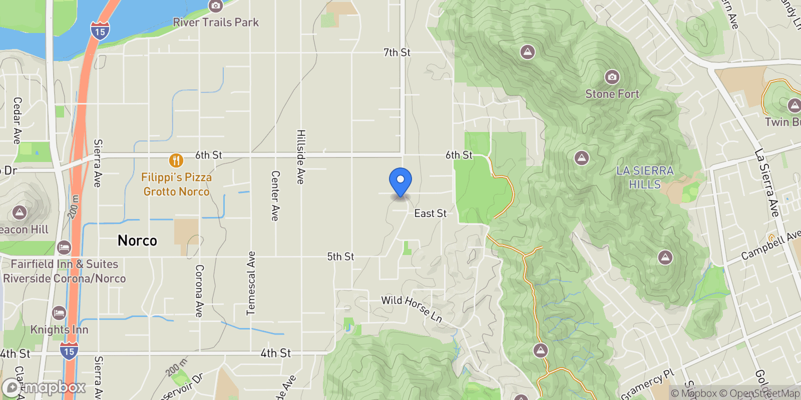 Map showing 3700 California Avenue, Norco, CA 92860, Norco, California, United States.