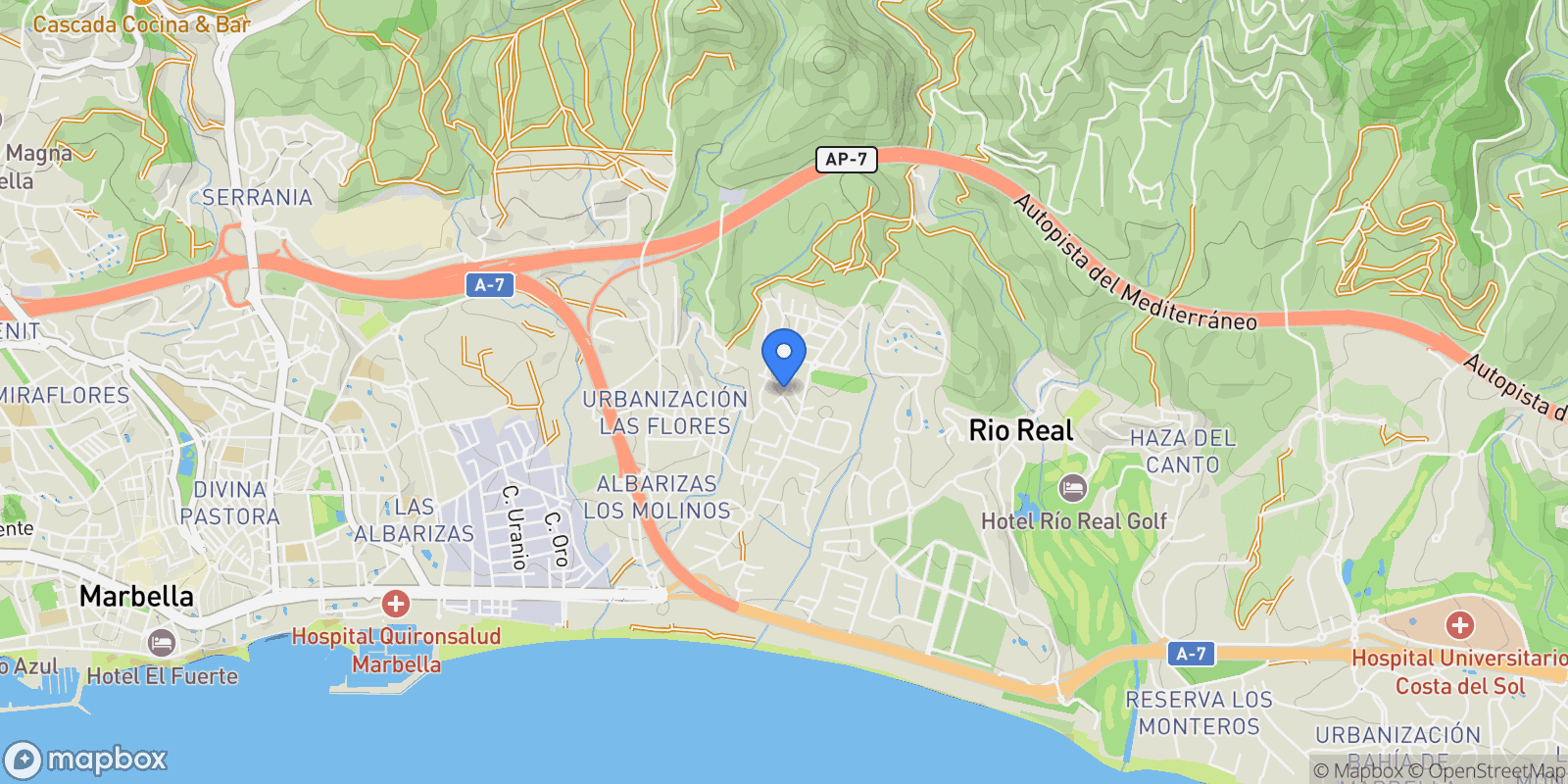 Map showing Andalusia, Marbella, Andalusia, Spain.