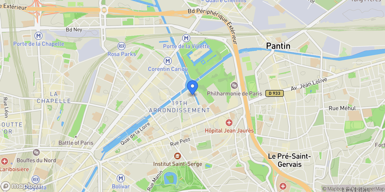 Map showing Paris, Île-de-France, France.