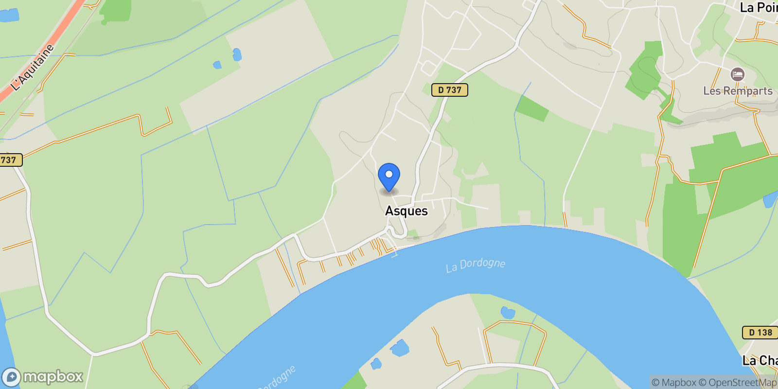 Map showing Asques, Nouvelle-Aquitaine, France.