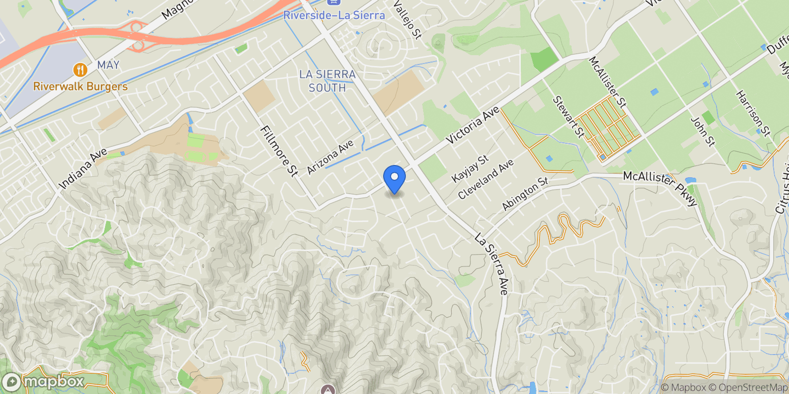 Map showing 2634 Old Windmill Court, Riverside, CA 92503, Riverside, California, United States.