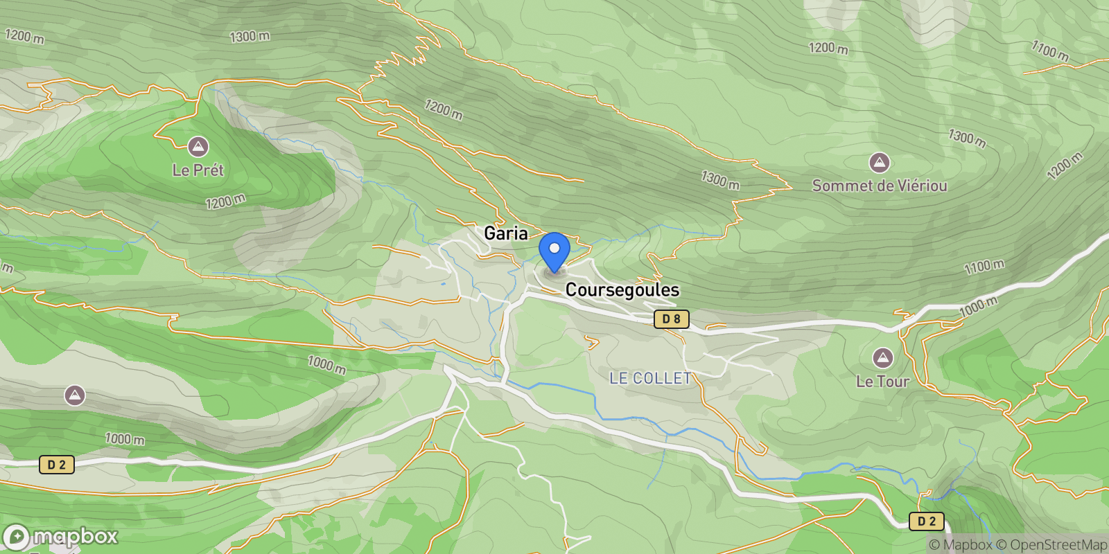 Map showing Coursegoules, Provence-Alpes-Côte d'Azur, France.