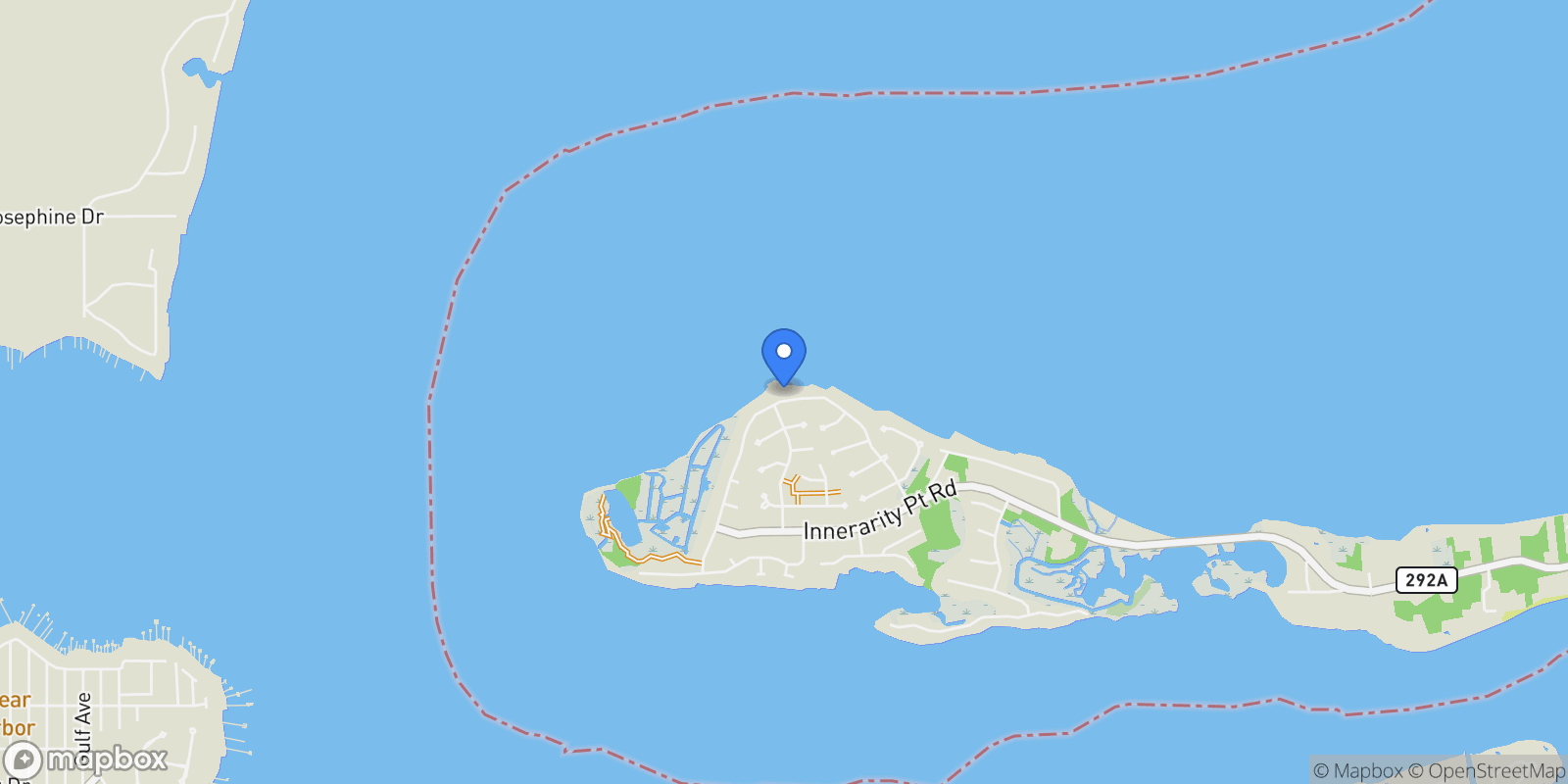 Map showing 5450 N Shore Rd, Pensacola, FL 32507, Pensacola, Florida, United States.