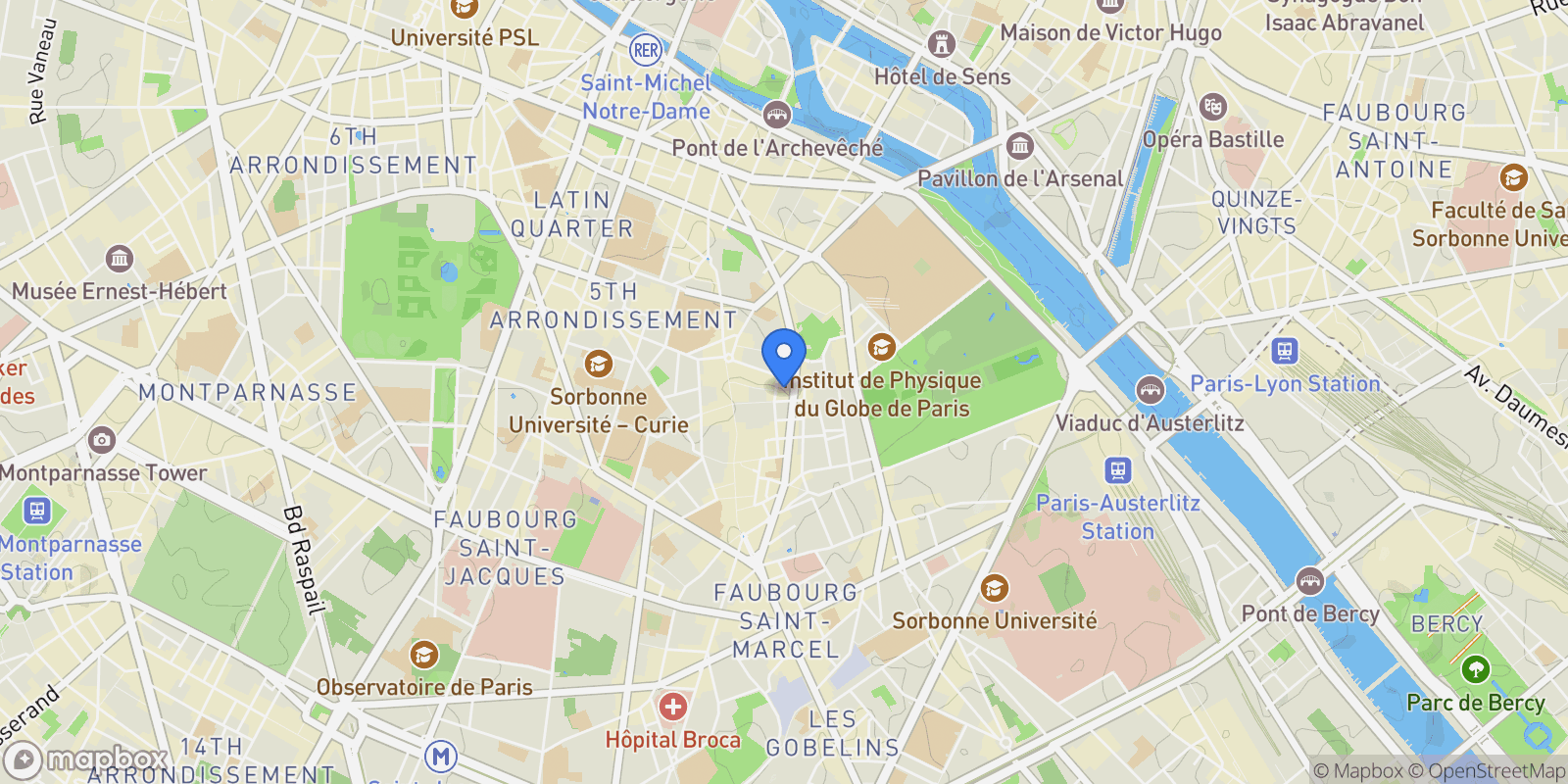 Map showing Paris, Île-de-France, France.