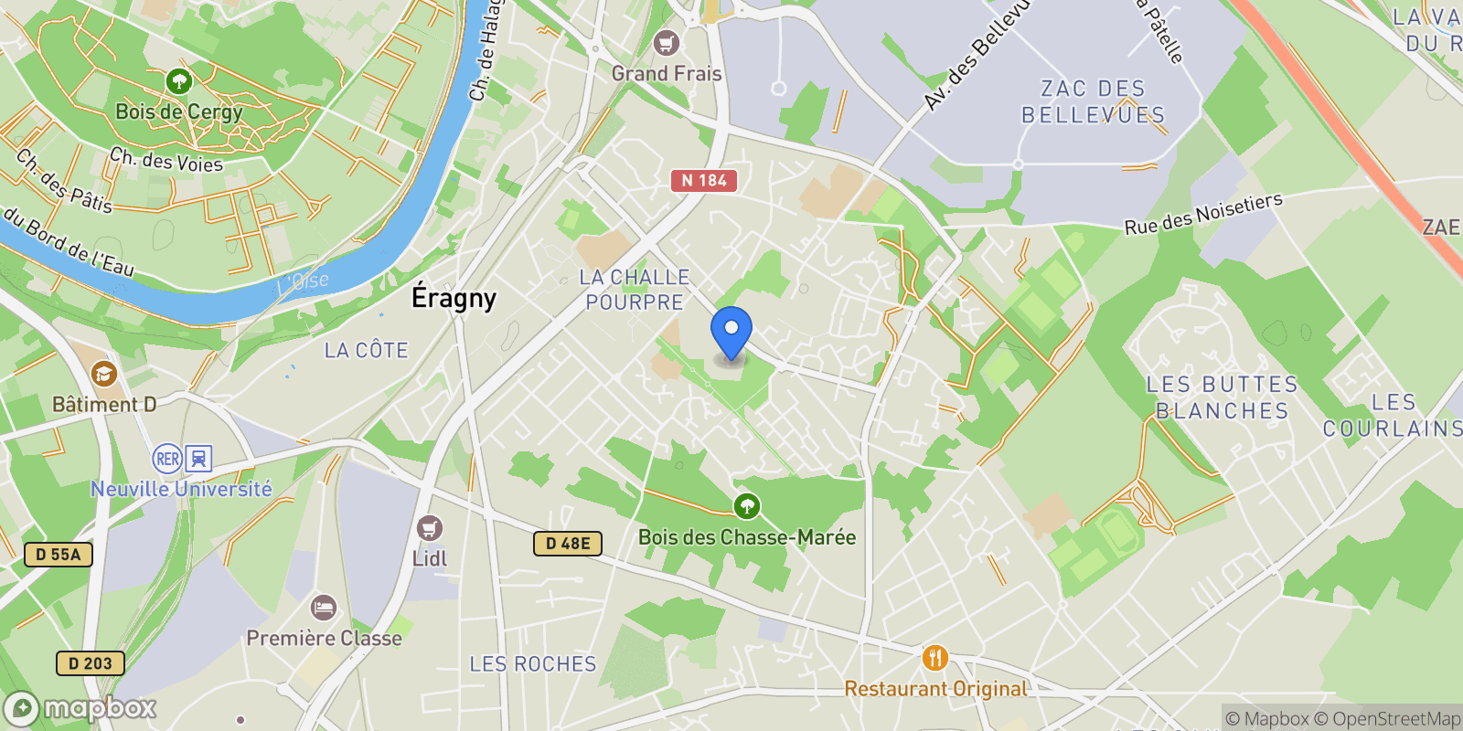 Map showing Éragny, Île-de-France, France.