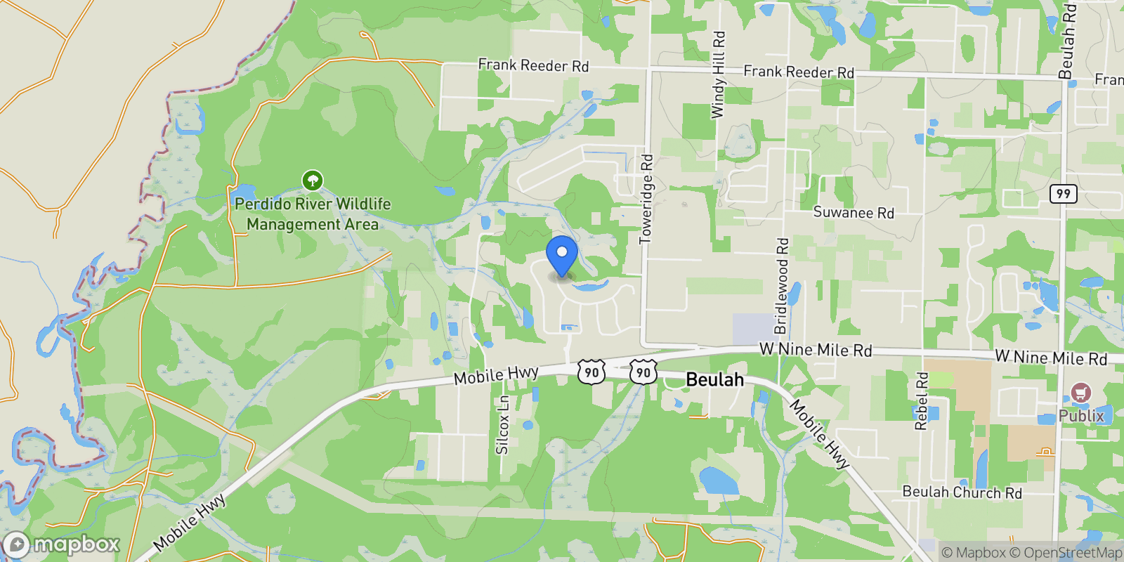 Map showing 8056 Stream Ridge Rd, Pensacola, FL 32526, Pensacola, Florida, United States.