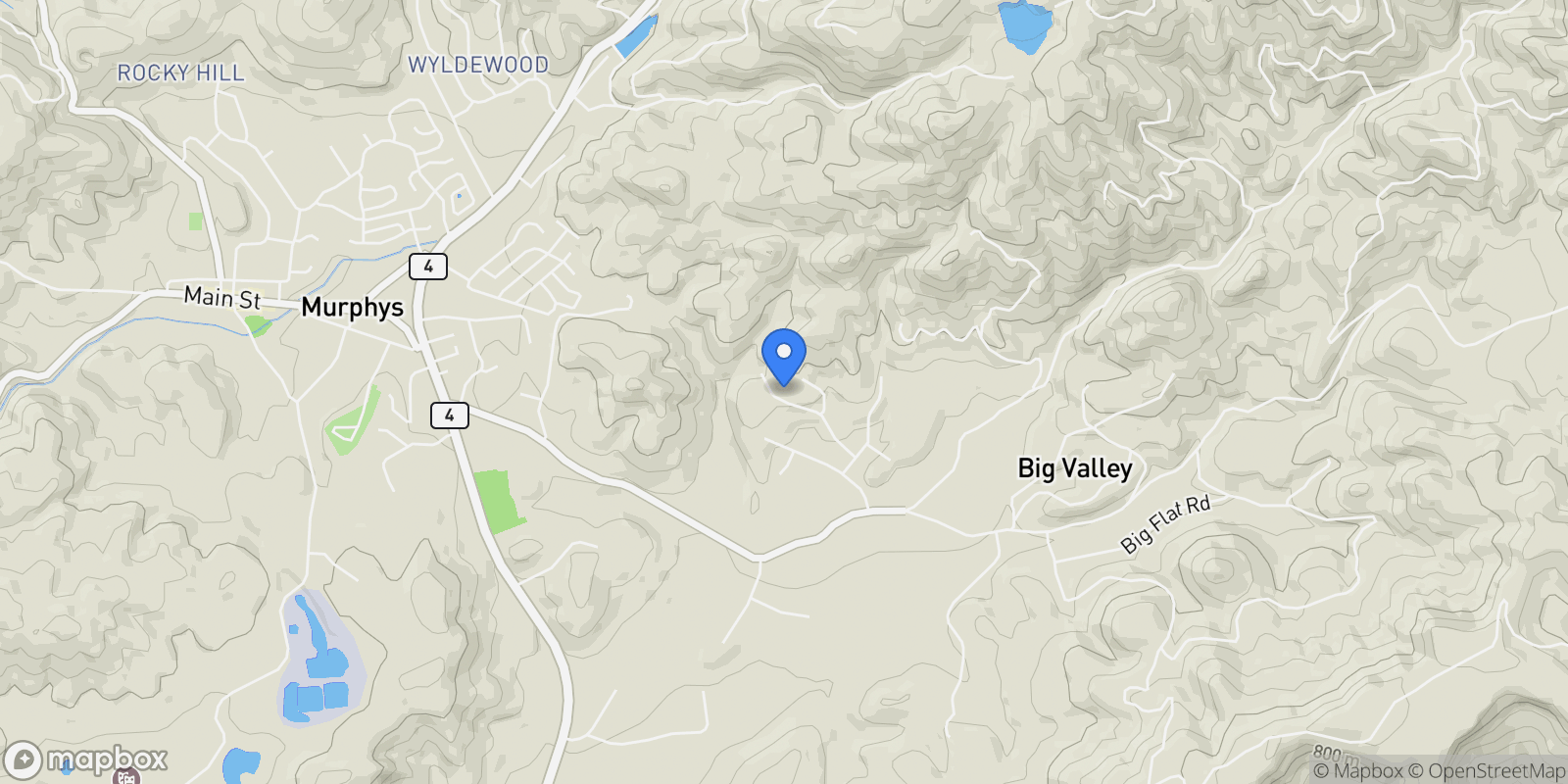 Map showing 1520 Coyote, Murphys, CA 95247, Murphys, California, United States.