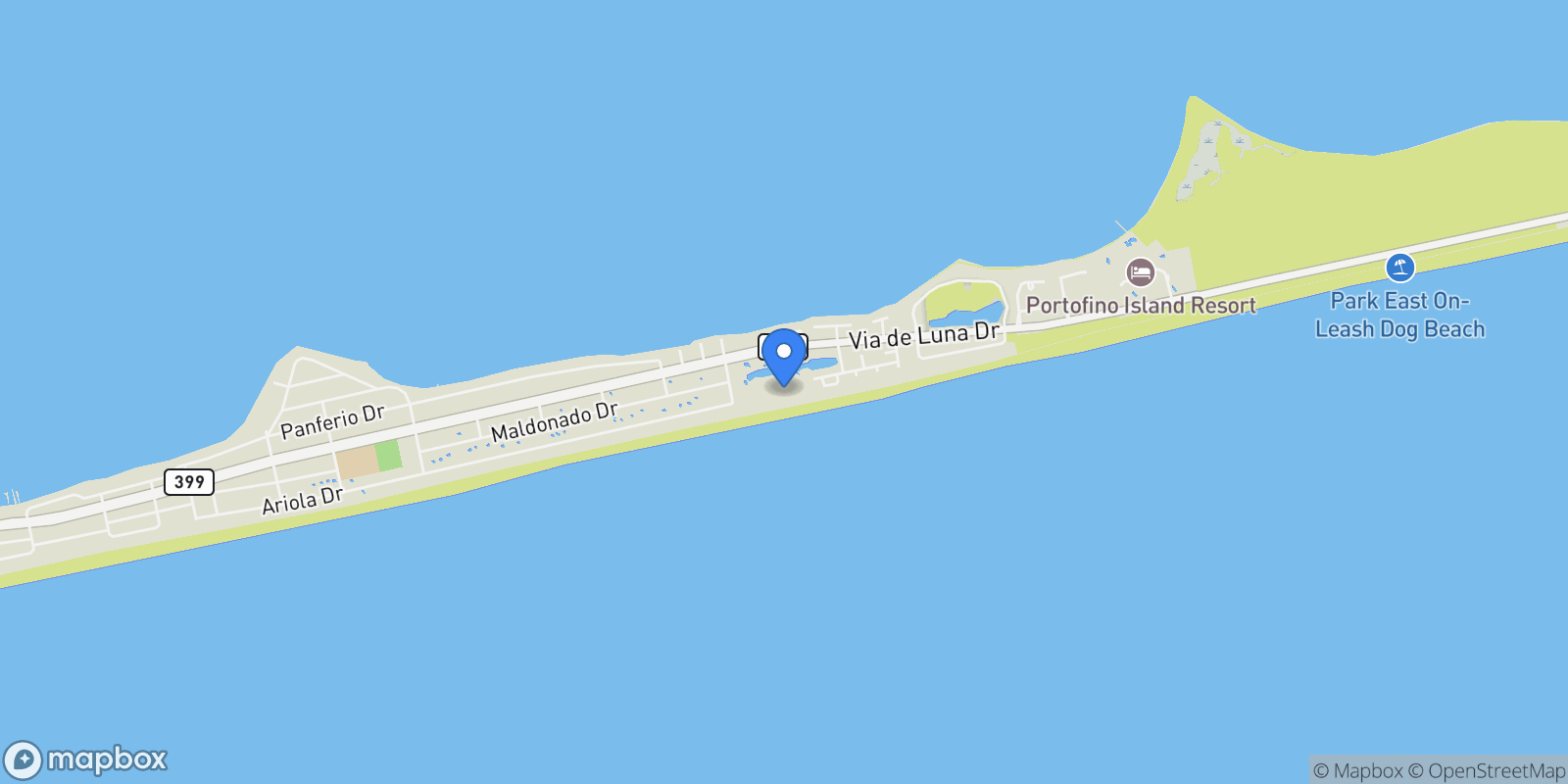 Map showing 1600 Via Deluna Dr , W808, Pensacola Beach, FL 32561, Gulf Breeze, Florida, United States.