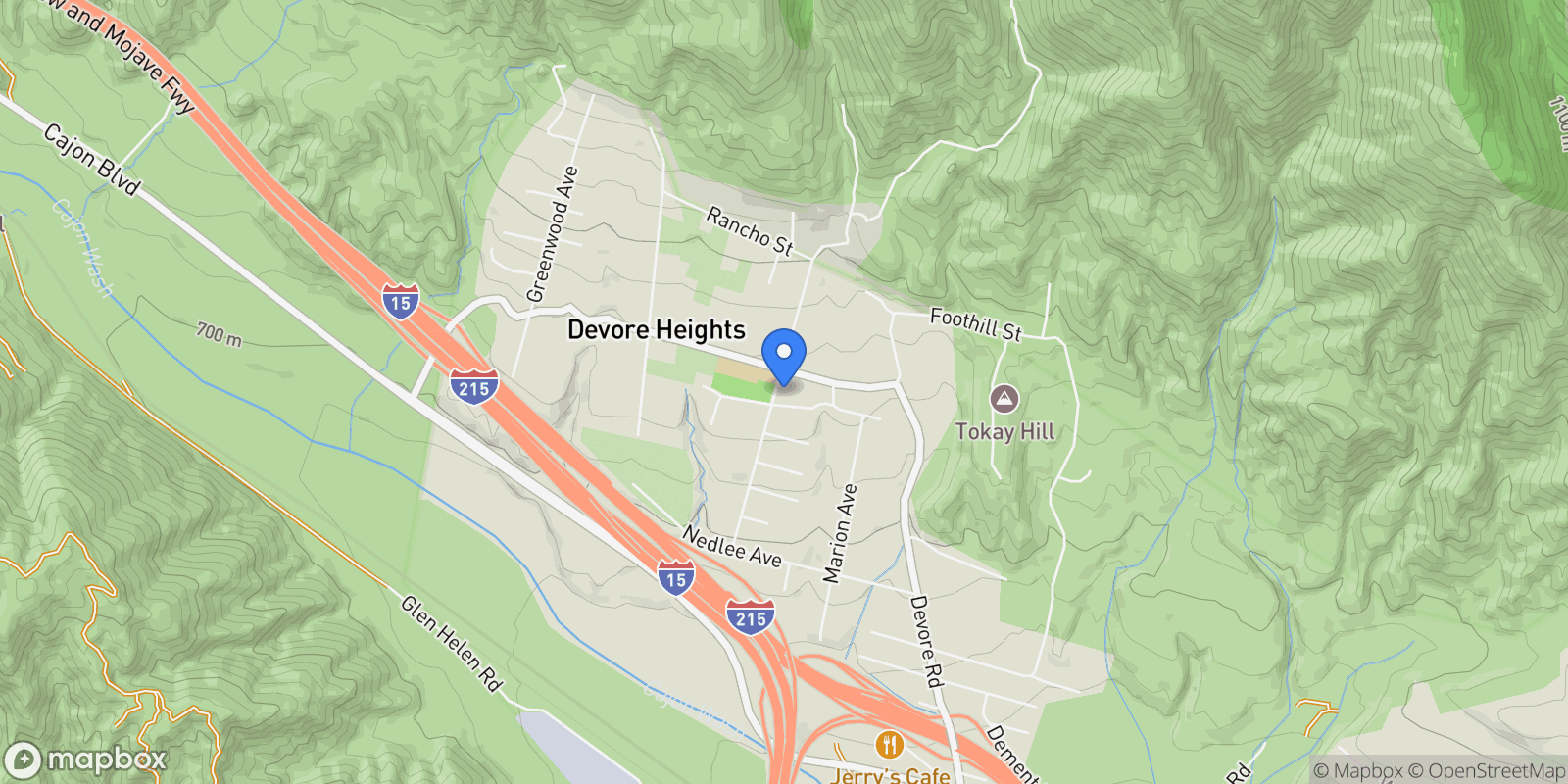 Map showing 1033 Kimbark Avenue, San Bernardino, CA 92407, San Bernardino, California, United States.