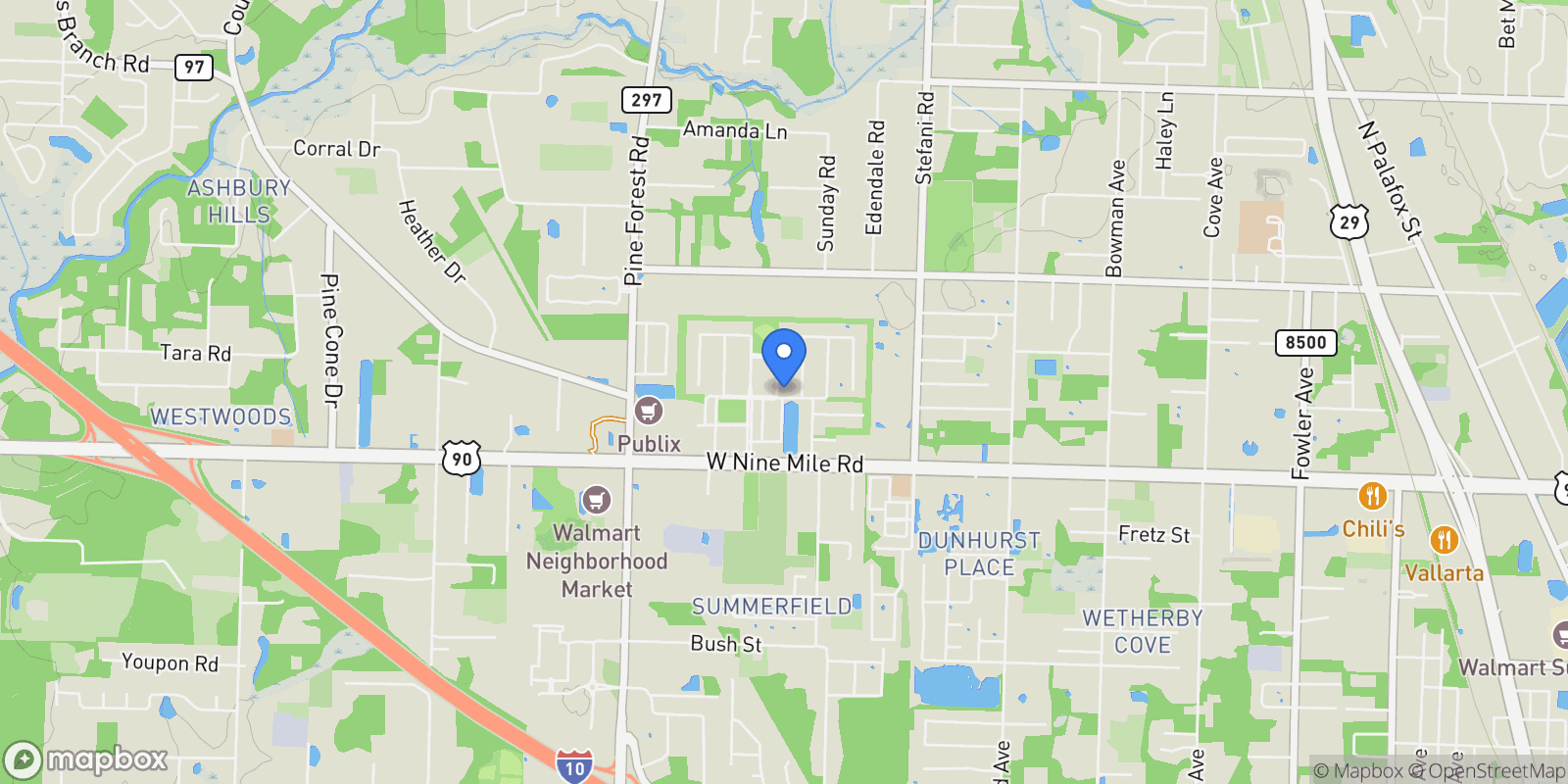 Map showing 428 Mayberry St, Cantonment, FL 32533, Cantonment, Florida, United States.
