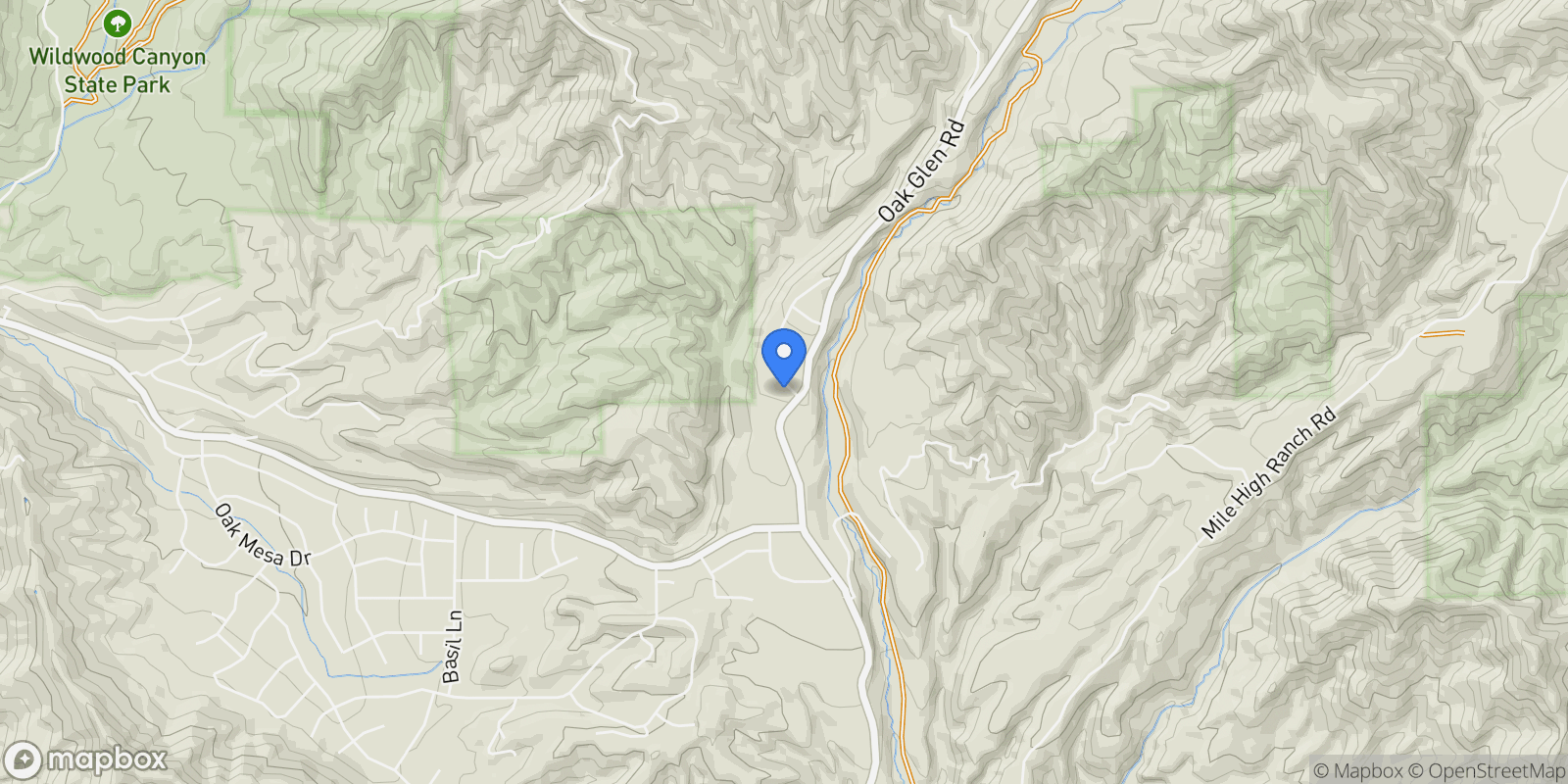 Map showing 13288 Oak Crest Drive, Yucaipa, CA 92399, Yucaipa, California, United States.