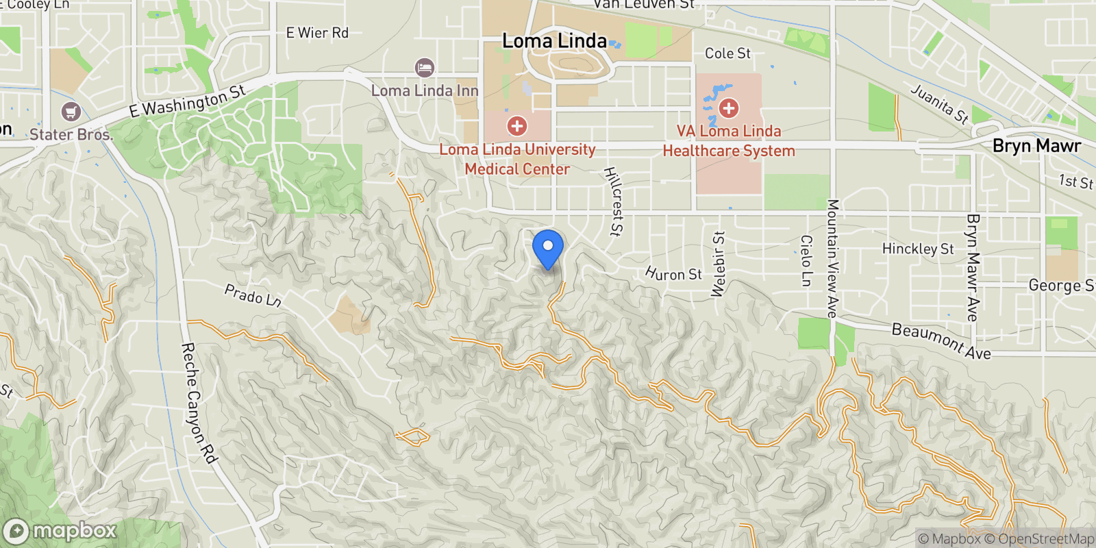 Map showing 11661 Anderson, Loma Linda, CA 92354, Loma Linda, California, United States.