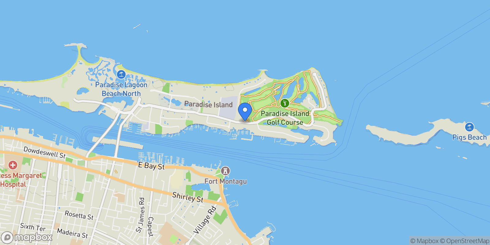 Map showing The Ocean Club Four Seasons Residence - Penthouse #291, Paradise Island, NP, Nassau, New Providence, The Bahamas.