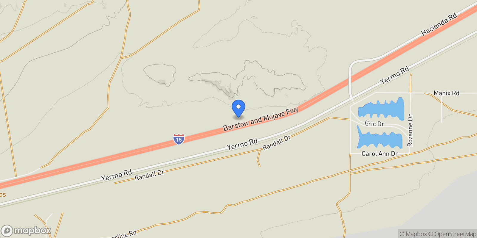 Map showing 17 Yermo Road, Yermo, CA 92398, Newberry Springs, California, United States.