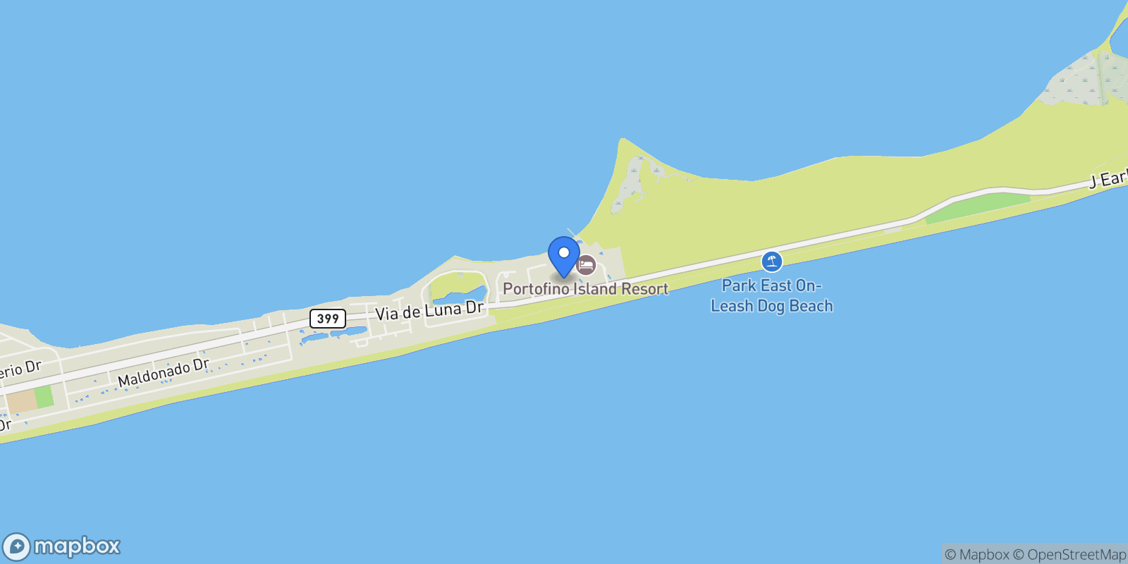 Map showing 5 Portofino Dr , 1709, Pensacola Beach, FL 32561, Gulf Breeze, Florida, United States.