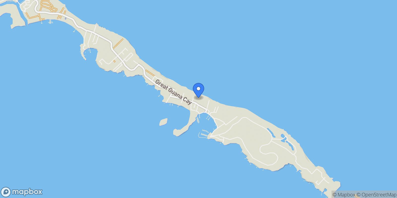 Map showing Guana Cay, Abaco, Bahamas, The, Hope Town, The Bahamas.