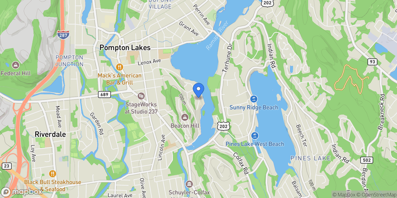 Map showing 185 Summit Ave, Pompton Lakes, New Jersey, United States.