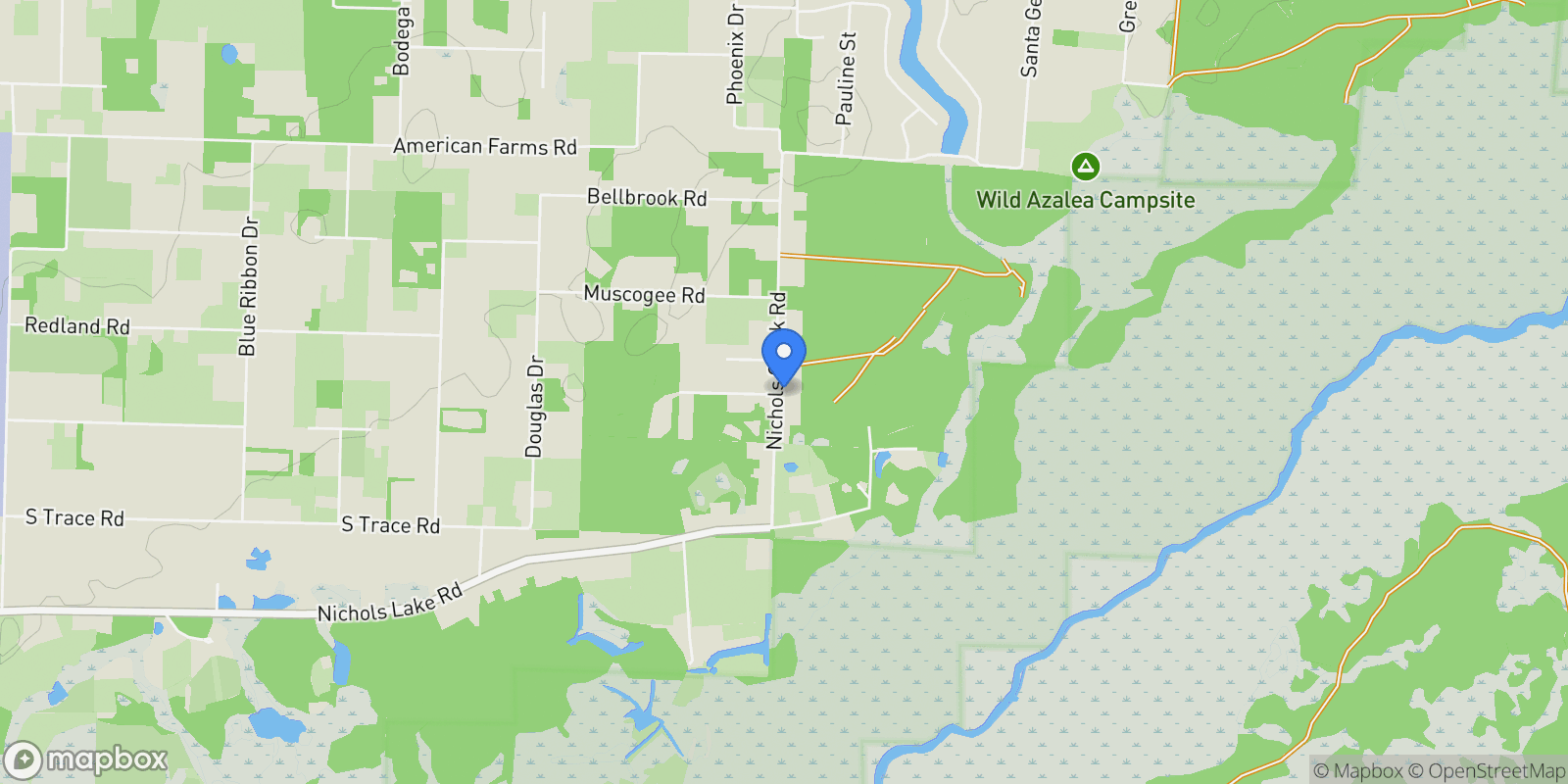 Map showing 4752 Nichols Creek Rd, Milton, FL 32583, Milton, Florida, United States.