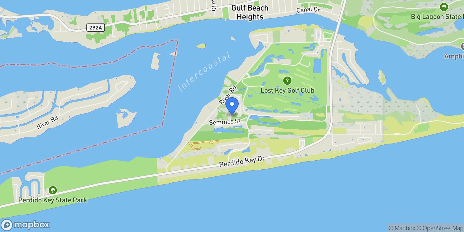 Map showing 7936 Sweet Retreat Ln, Perdido Key, FL 32507, Pensacola, Florida, United States.