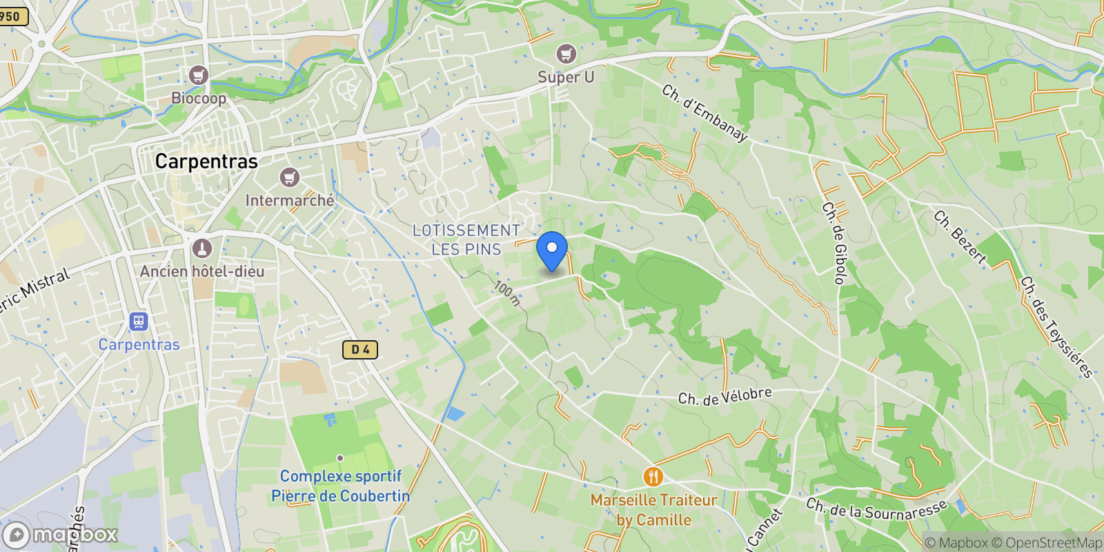 Map showing vaucluse, Carpentras, Provence-Alpes-Côte d'Azur, France.